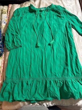 crown & ivy Emerald Green Peasant Tunic Dress